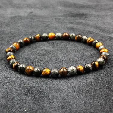2 PCS Tiger Eye Stone Beads Labradorite Bracelet Set
